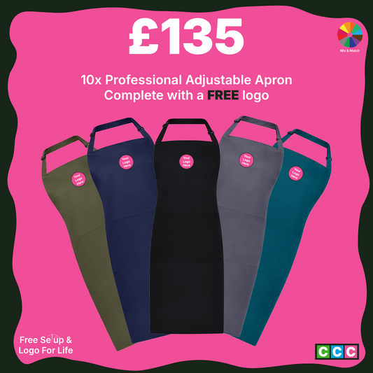 Custom Logo Apron Bundle (10 Pack) - Brand Lab BR501