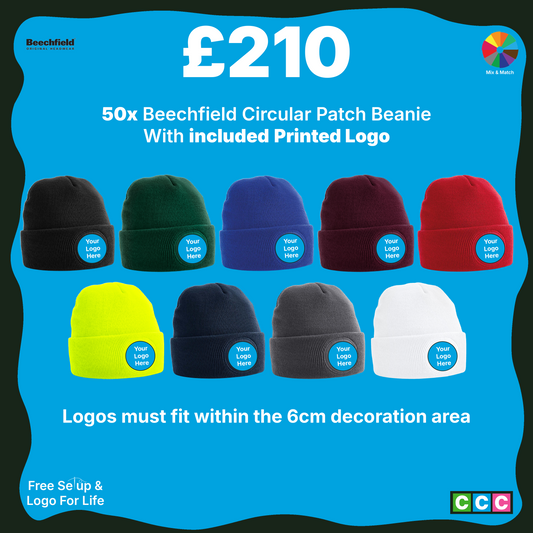 The Beechfield Patch Beanie Bundle 50x