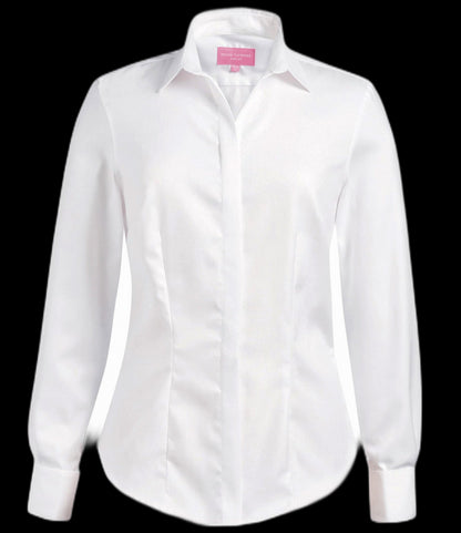 BK101 Brook Taverner Ladies Villeta Long Sleeve Herringbone Shirt