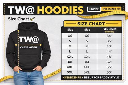 TW@ Graphic Hoodie – Unisex Black Streetwear Pullover