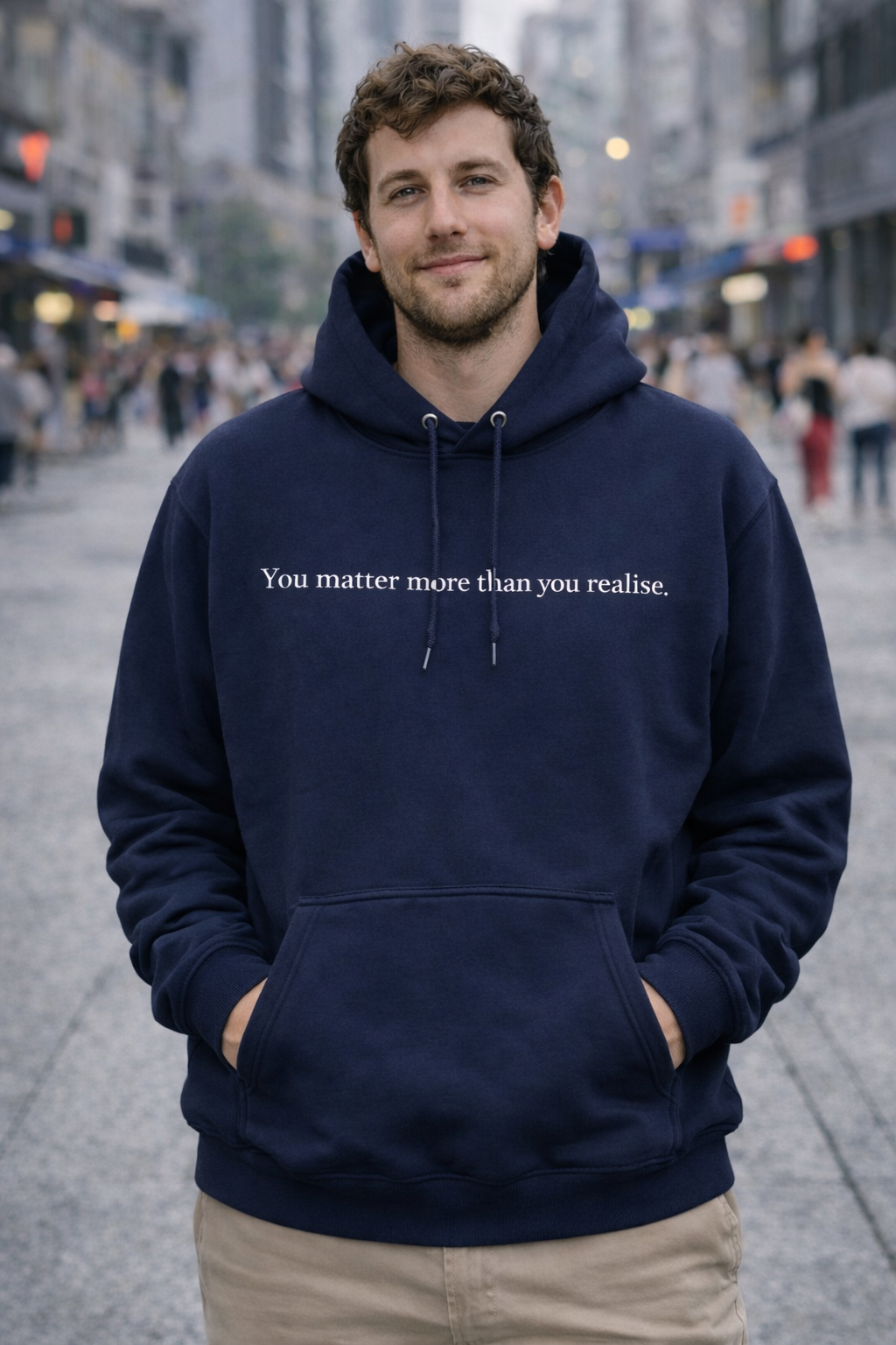 “You Matter More Than You Realise” Mens Unisex Hoodie – Mental Health Message Hoodie