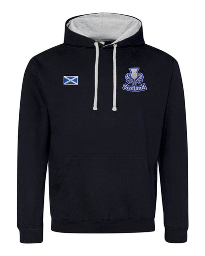 Scotland Hoodie – Women’s Unisex Navy Blue Scottish Thistle Fleece Jumper